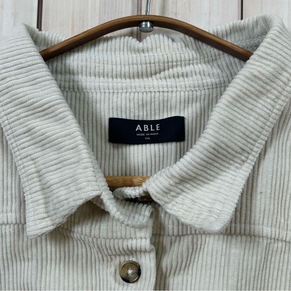Able Joan Corduroy Chore Shacket. Cream. Relaxed Fit. Size XL. Garden Girl. - Picture 8 of 10